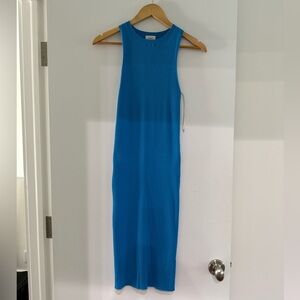 Wilfred Bright Blue Ribbed Maxi Dress
